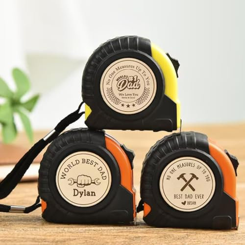 Personalised Tape Measure, Custom Engraved Measuring Tape Dad Grandpa Men Fathers Day Gift Retractable Tape Measure Tool(3m 10ft)
