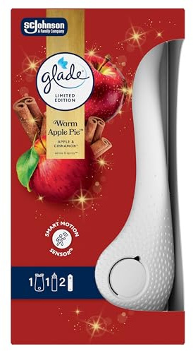 Glade Sense & Spray Ricarica Diffusore + Ricarica, Profumatore per Ambienti con sensore di movimento, Edizione Limitata, fragranza Warm Apple Pie, Confezione da 1 base e 1 ricarica