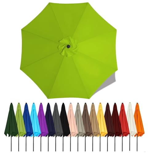 Auvent De Remplacement Pour Parasol De Terrasse 2m 2.3m 2.5m 2.7m 2.8m 3m 3.5m 4m 6/8 Baleines, Toile De Parasol Pour Cour Jardin Plage, Protection UV Housse De Rechange(Light green,3m - 6Ribs)