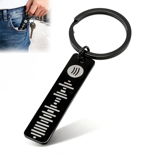 Gigikill 1 x personalisierter Schlüsselanhänger, personalisierbar, Musikgeschenk mit Spotify-Code, Edelstahl-Schlüsselanhänger für Sie oder Ihn, Paare, Jahrestag, Geburtstag