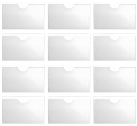 6 Pièces autocollant pare brise, 10x8cm Transparent, Porte-Vignette Assurance Auto, Porte-Carte de Stationnement, Idéal pour Cartes de Handicapés, Tickets de Parking et Badges (12pcs 6×10 cm)