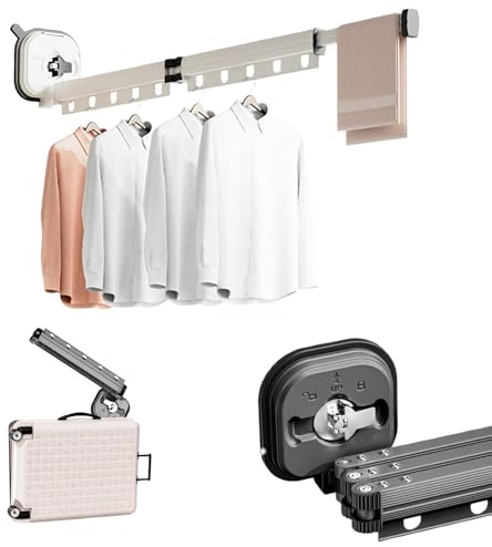 Casa Corner EspaceCloth Sèche-Tout Mural pliable en aluminium, rotatif à 360° avec trous suspendus — étendoir linge mural gain de place idéal pour balcon, salle de bains, buanderie et voyage