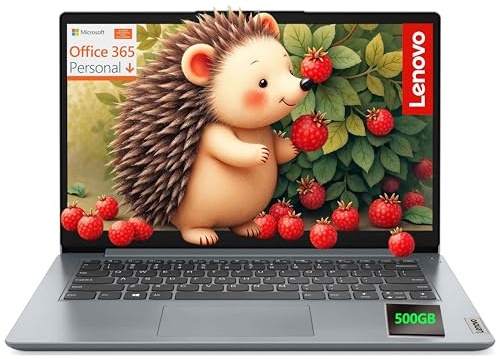 Lenovo Ordenador portátil ultraportátil para estudiantes, pantalla FHD de 15.6 pulgadas, 8 GB de RAM, SSD de 256 GB, disco duro externo de 500 GB, Lifetime Office 365, Intel Dual-Core, WiFi 6