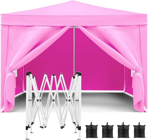 Soontrans Pavillon Faltbar Partyzelt mit Seitenwänden (Rosa)