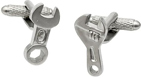 Spanner & Wrench Cufflinks - Onyx Art GMC76 Handyman DIY Engineer Mechanic Gift in Premier Life Packaging