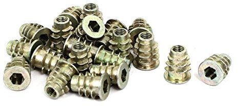 sourcing map 20stk M5x14mm Schnittstelle Innensechskant Gewindeeinsatz Muttern für Holzmöbel DE de