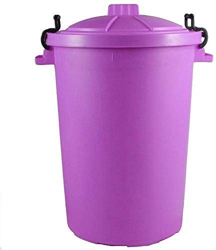 KetoPlastics PURPLE OUTDOOR PLASTIC WASTE BIN, TRASH CAN, RUBBISH, HEAVY DUTY COLOURED DUSTBIN 85L