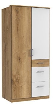 Wimex Kleiderschrank/ Drehtürenschrank Click, (B/H/T) 90 x 199 x 58 cm, Plankeneiche/ Absetzung Weiß