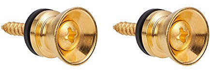 WANDIC Gitarrengurt Schlösser und Tasten rutschfeste Gitarrengurt Verriegelung Schnalle Nägel 2 Pieces Gold 1