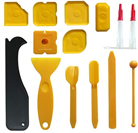 Silicone Sealant Smoothing Tools, Sealant Smoother Caulk Finishing Profiler Former Applicator for Bathroom, 14 Pieces