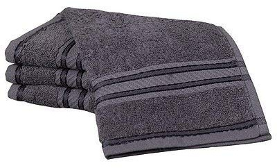 Bentley Priory Linens Supreme Face Flannels for Bathroom 500GSM Super Soft Cotton Pack of 4 Absorbent and Quick Dry Face Cloth Flannel Towels Set 30 x 30cm (DARK GREY)