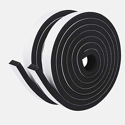 fowong 4m Selbstklebend Dichtungsband 20mm (B) x10mm(D) Schaumstoff Klebeband Türdichtung für Türen Fenster mit hoher Dichte Anti-Kollision Gegen warme kalte Zugluft und Lärm