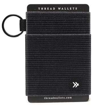 Thread Wallets - Slim Minimalist Wallet - Front Pocket Credit Card Holder (one Size, Black)