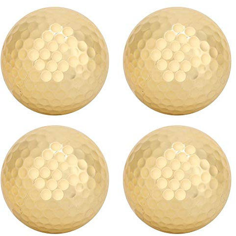 4-teilige Golfbälle, doppelschichtige goldene Golfbälle für das Golfübungs-Trainingszubehör Freizeitsport Freizeitsport