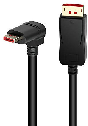 ALYYDBG 8K@60Hz 90 Degree Right Angle DP 1.4 Cable, Male to Male Right Angled Displayport 1.4 Cable Cord 8K@60Hz, 4K@144Hz, 2K@165Hz, 1.8M/6FT