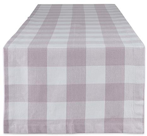 DII Buffalo Check Collection, Classic Farmhouse Table Runner, 14x108, Dusty Lilac
