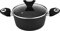 Venga! Casserole de 20 cm avec couvercle, capacité de 2,5 L, revêtement antiadhésif, va au lave-vaisselle, fond à turbo-induction, poignées ergonomiques au toucher doux, noir/argent, VG POT 3000