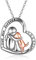 YFN Halskette mit Anhänger aus Sterlingsilber, Hundeliebhaber, Gedenkgeschenke für Frauen (Silber-Hundekette ich liebe dich)
