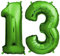 envami® Deko 13 Geburtstag Junge - Grün 101CM - Ballon Zahl Luftballon 13. Geburtstag - Zahlen Luftballon Geburtstagsdeko 13 Junge - Folienballon 13 Junge - 13 Jahre - Helium