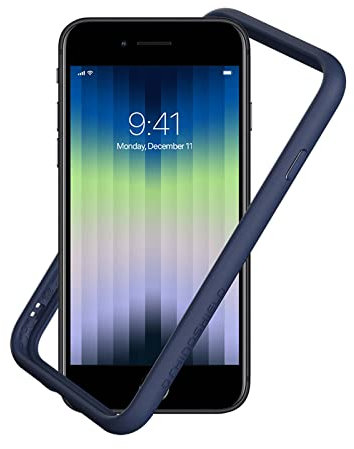 RhinoShield Bumper Case kompatibel mit [iPhone SE 3 / SE 2/8 / 7] | CrashGuard NX - Stoßdämpfende Schutzhülle im schlanken Design - 3.5 Meter Fallschutz - Marineblau