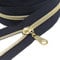 MebuZip 9 m goldfarbenen endlos Reißverschluss Meterware Reißverschluss Nylon 6mm-Spirale + 25 Nonlock-Zipper für Taschen Deko DIY Basteln Nähen (Goldfarbenen Schwarze)