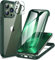 CENHUFO für iPhone 13 Pro Hülle, 360 Grad Schutzhülle mit Eingebautem 9H Panzerglas Displayschutz und Kameraschutz, Stoßfest Panzerhülle Bumper Full Cover Case Handyhülle für iPhone 13 Pro - Grün
