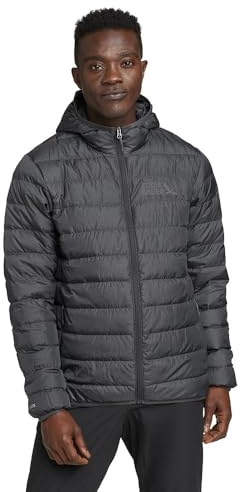 Eddie Bauer Men's CirrusLite Down Hooded Jacket, Dk Smoke Htr Recycled, Medium Regular
