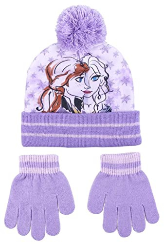 CERDÁ LIFE'S LITTLE MOMENTS Mädchen Die Eiskönigin II Handschuhe und Mütze Kinder Set-Winter Kleidungsset mit Wintermütze & Handschuhe Lila Müzenset, Einheitsgröße