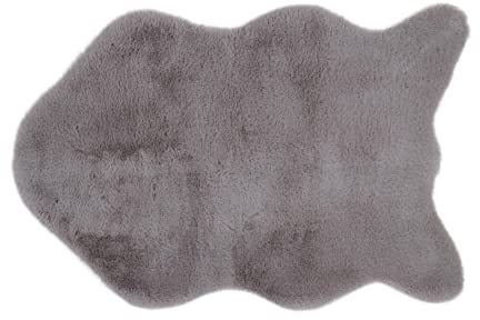 Gözze - Eleganter und Weicher Teppich aus Kunstleder, 60 x 90 cm - Silber