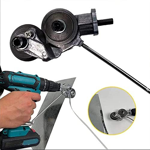 Cretee Metal Nibbler Drill Attachment,New Electric Drill Shears,DIY Electric Drill Plate Cutter Attachment,Electric Drill Plate Cutter, Safe and Durable Drill Attachment for Metal Cutting