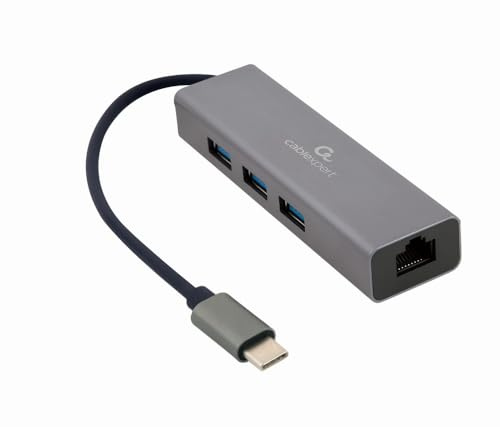 GEMBIRD A-CMU3-LAN-01 ADAPTADOR USB-C - RJ-45 LAN 1GB + 3X USB 3.1 HUB
