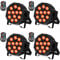 DELIBANG 4 PCS RGBW Par Strahler Akku, Wiederaufladbar 12 LED Bühnenlicht mit Fernbedienung und Timing, LED Par Outdoor Effektstrahler 8CH für Party Bar Bühne Hochzeit Weihnachten