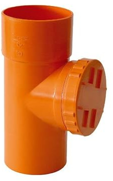 Ispezione lineare in PVC rigido arancio mm.100 per condotte di scarico acque.