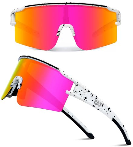 FMY Polarisierte Sport-Sonnenbrille für Herren und Damen, mit 3 austauschbaren Gläsern, UV-Schutz, MTB, Baseball, Radbrille
