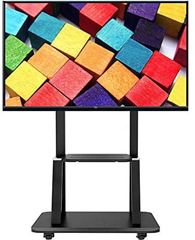 Soporte de TV estable sobre ruedas para televisores de pantalla plana/curva de 32-75 pulgadas, soporte de carro de TV de piso ajustable en altura soporta hasta 120 kg, fácil montaje beautiful scenery