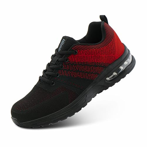 Hitmars Laufschuhe Herren Damen Turnschuhe Sportschuhe Leicht Atmungsaktiv Sneakers Outdoor Fitness Jogging Rot EU 39