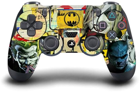 Head Case Designs Offizielle Batman DC Comics Zerrissene Collage Logos Und Comicheft Vinyl Haut Gaming Aufkleber Abziehbild Abdeckung kompatibel mit Sony PlayStation 4 PS4 DualShock 4 Controller