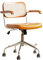 GHBXJX Bürosessel, Retro Bürostühle, Holz Schreibtischsessel mit Armlehne, Leder Bürostuhl Bürostuhl 150 kg Belastbarkeit, Schreibtischstuhl Ergonomisch, Höhenverstellbar, Gelb
