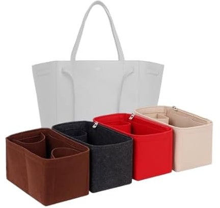 LinerLink Taschen-Organizer für Celine Medium Cabas Phantomtasche (28 L x 36 H x 21 T cm), handgefertigter Taschen-Organizer, individueller Tascheneinsatz, 2 mm Filztascheneinsatz (Schwarz, Stil C)