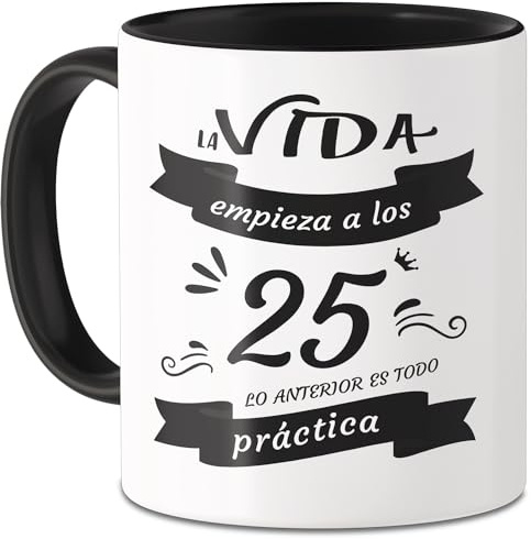 I LOVE MOM Taza 25 Cumpleaños Aniversario Mujer Hombres Tazas Desayuno Originales para Regalar Regalos Fiesta de 25 Cumpleaños Aniversario para Familiares Amigos, MKB-25