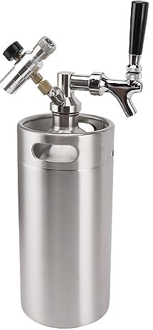 Otufan Bierfass, 3,6 L, Edelstahlfass, 60 PSI Gauge, Keg-Zapfhahn, Einfache Bedienung, Heimspendersystem Für Party, Festival
