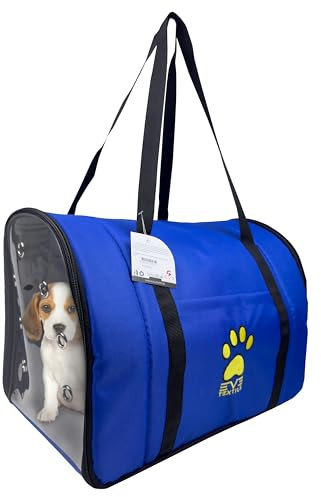 EVE Textile Hundetasche & Katzentasche 47x30x30cm – Faltbare & Atmungsaktive Handtasche für Hunde & Katzen – Fluggesellschaften Zugelassen, Ideal für Reisen & Alltag