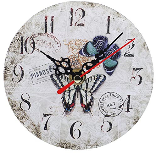 Alipis Runde Wanduhr Im Vintage-Stil Geräuschlos Tickt Nicht Stumme Uhr für Die Dekoration Zu Hause oder Im Büro