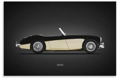 XINDIMAMA Austin Healey 3000 Gemälde auf Leinwand, Wandkunst, Poster, Rollbild, Druck, Wanddekoration, Heimposter, 40 x 60 cm