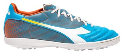 Diadora Brasil 2 R Turf - Tacos de fútbol para hombre, Azul / blanco / naranja, 39 EU