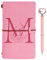 Initialen PU Leder Notizbuch mit Stift, Rosa Nachfüllbar Tagebuch für Frauen Mädchen, Reisetagebuch Skizzenbuch Notebook Geschenk für Freundin Schwestern Lehrer Abschluss Geburtstag Weihnachten M