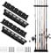 Fishing Rod Holders Wall-Mounted 2 Pairs, Simple Deluxe Fishing Pole Holder & Rack Store up to 12 Rods or Combos for Garage & Boat (Vertical, Black)