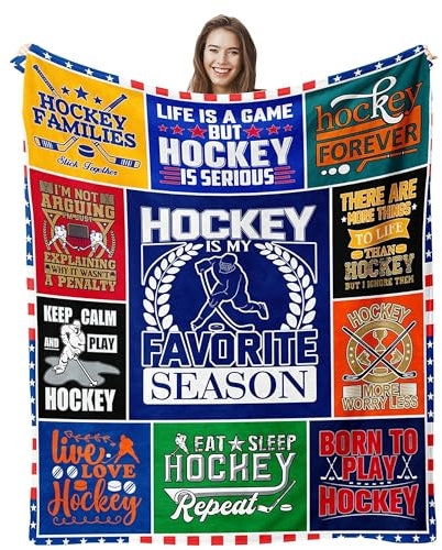 Ebmdsia Hockey-Geschenke, Hockeydecke für Jungen und Mädchen, Eishockey-Geschenke, Feldhockey-Geschenke, Hockey-Geschenke für Jungen und Herren, Geschenke für Hockey-Liebhaber,