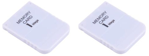 Tarjeta de Memoria, 2 Unidades de Tarjeta de Memoria de Plástico Portátil con Capacidad de 1 MB para Juegos PS1
