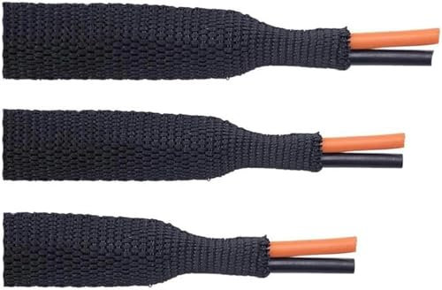 Braided Cable Sleeve Heat Shrink Tube 6/8/10/12mm Insulation Flam Retardant PET Auto Line Organizer Wire Wrap Sheath Protection-Black Inner Diameter 16mm-10M
